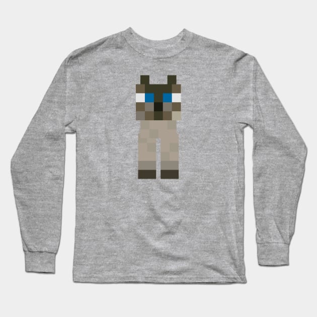 Minecraft Siamese Cat Long Sleeve T-Shirt by hannahjgb